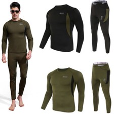 Men Thermal Underwear Long Johns Shirt Set Winter fleece Sweater  Pants