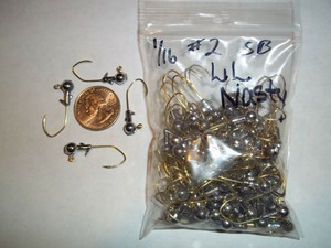 3//32oz #2 ROUND BARB LEAD HEAD EAGLE CLAW GOLD 100ct