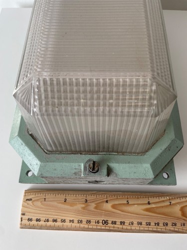 Holophane Vintage 1940s Bulkhead Lights Prismatic - Picture 7 of 13