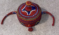Vintage Pende Winged Cap Decorated With Beads