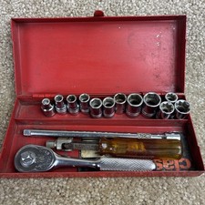 Indestro 14 Drive Ratchetsocket Set Sae 15pcs. Good Condition Original Box Indestro 14 Drive Ratchetsocket Set Sae 15pcs. Good Condition Original Box