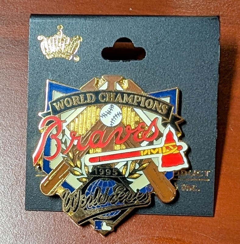 Vintage Atlanta Braves World Champions 1995 World Series Enamel Lapel Pin Aminco