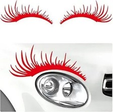 2 PCS Car Headlight Eyelash Decals, Waterproof Vehicle Stickers for Color: Red