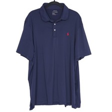 POLO RALPH LAUREN Performance Polo Shirt Blue Size XL Short Sleeve Golf Stretch