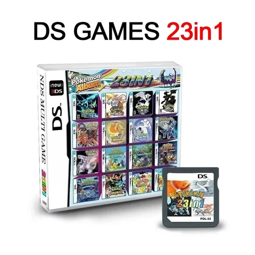 23 in 1 Pokemon Nintendo DS Cartridge - Heartgold Black 2 Mystery Dungeon Ranger