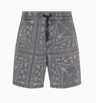 A|X Armani Exchange Kaleidoscope Paisley Shorts Mens 34 Grey NWT
