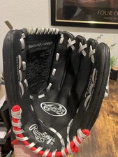 Rawlings Baseball Glove Black Red 12 Inch PL120SB Player Series-Right Hand RHT