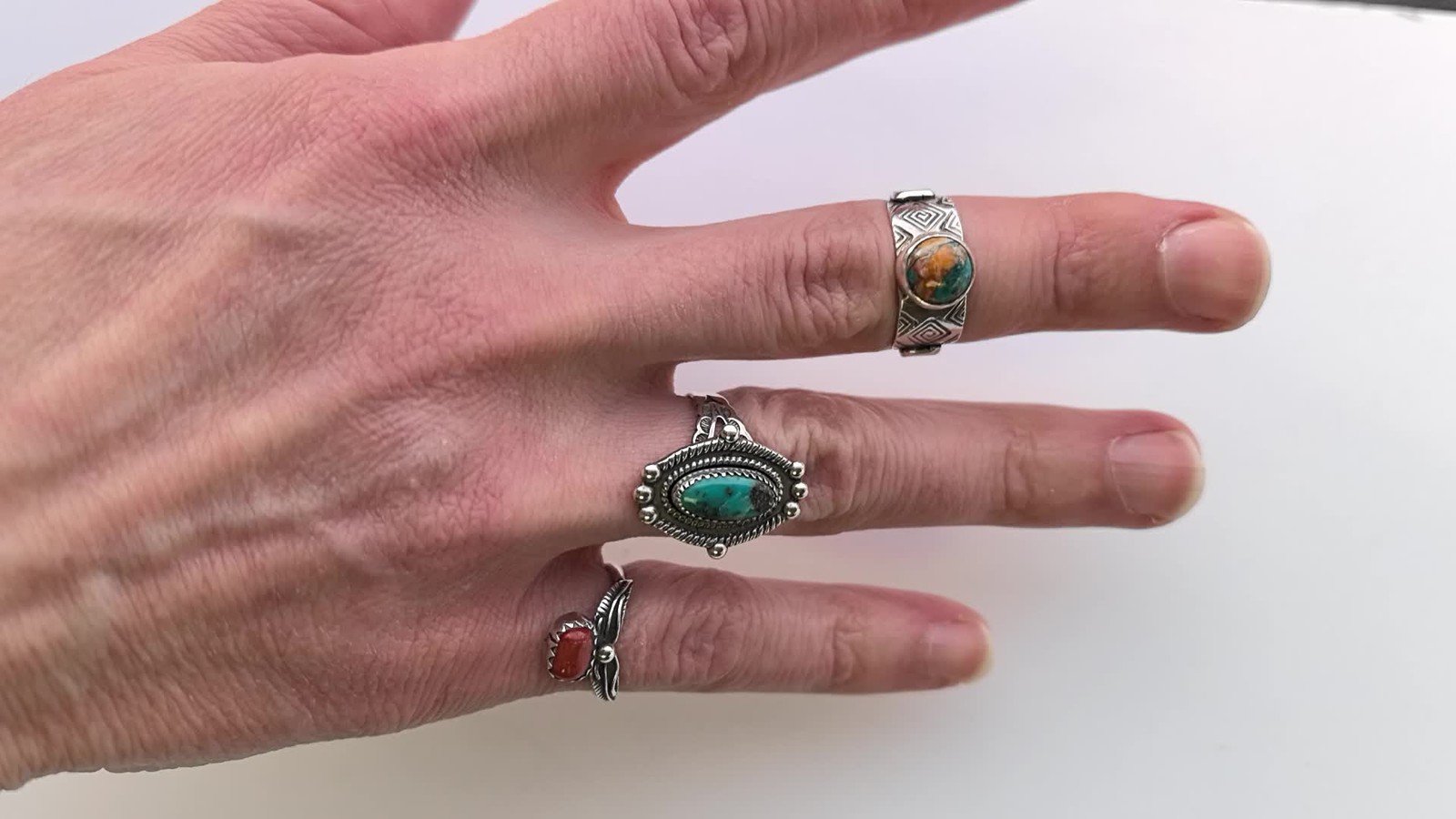 Vtg Navajo Sterling Silver Turquoise Ring Fred Harvey Arrow Native