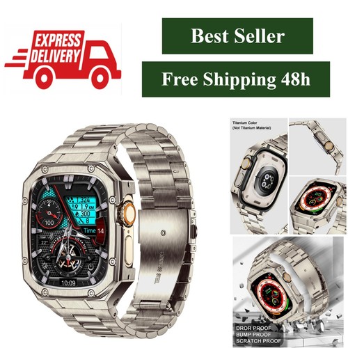 BAITEYOU Stainless Steel Watch Band for Apple Watch Ultra 49mm