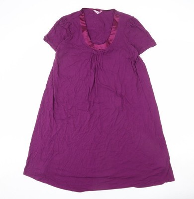 Per Una Damen lila Viskose Etuikleid Größe 12 Rundhalsausschnitt Pullover