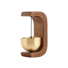 1pc Wooden Dopamine Wind Bell with Magnetic Copper Chime Ornament - NEW