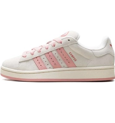 adidas Campus Low Top Lace-Up Sneakers White/Pink Unisex Adults New w/ Box