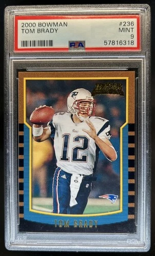 2000 Bowman Tom Brady Rookie RC #236 Patriots PSA 9