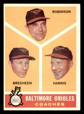 1960 Topps #455 Baltimore Orioles Coaches (Eddie Robinson / Harry Brecheen