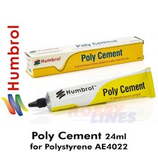 Humbrol POLY CEMENT 24ml large tube AE4022 for Polystyrene Styrene kits etc