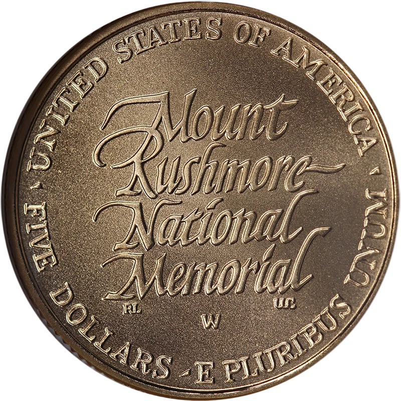1991-W Mount Rushmore Commemorative Gold $5 NGC MS70 - STOCK - Image 2 of 4