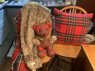 Pottery barn collection Bear pillow and Throw