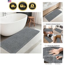 Bathroom Runner Rug 60x24 Non Slip Fluffy Long Bath Mat Microfiber