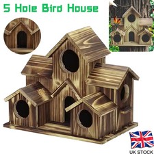 5 Hole Wooden Bird House for Outside Garden Finch Bluebird Cardinals Bird House