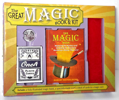 The Great Magic Book and Kit Coin Scarf Cards Robert Mandelberg Tricks NEW