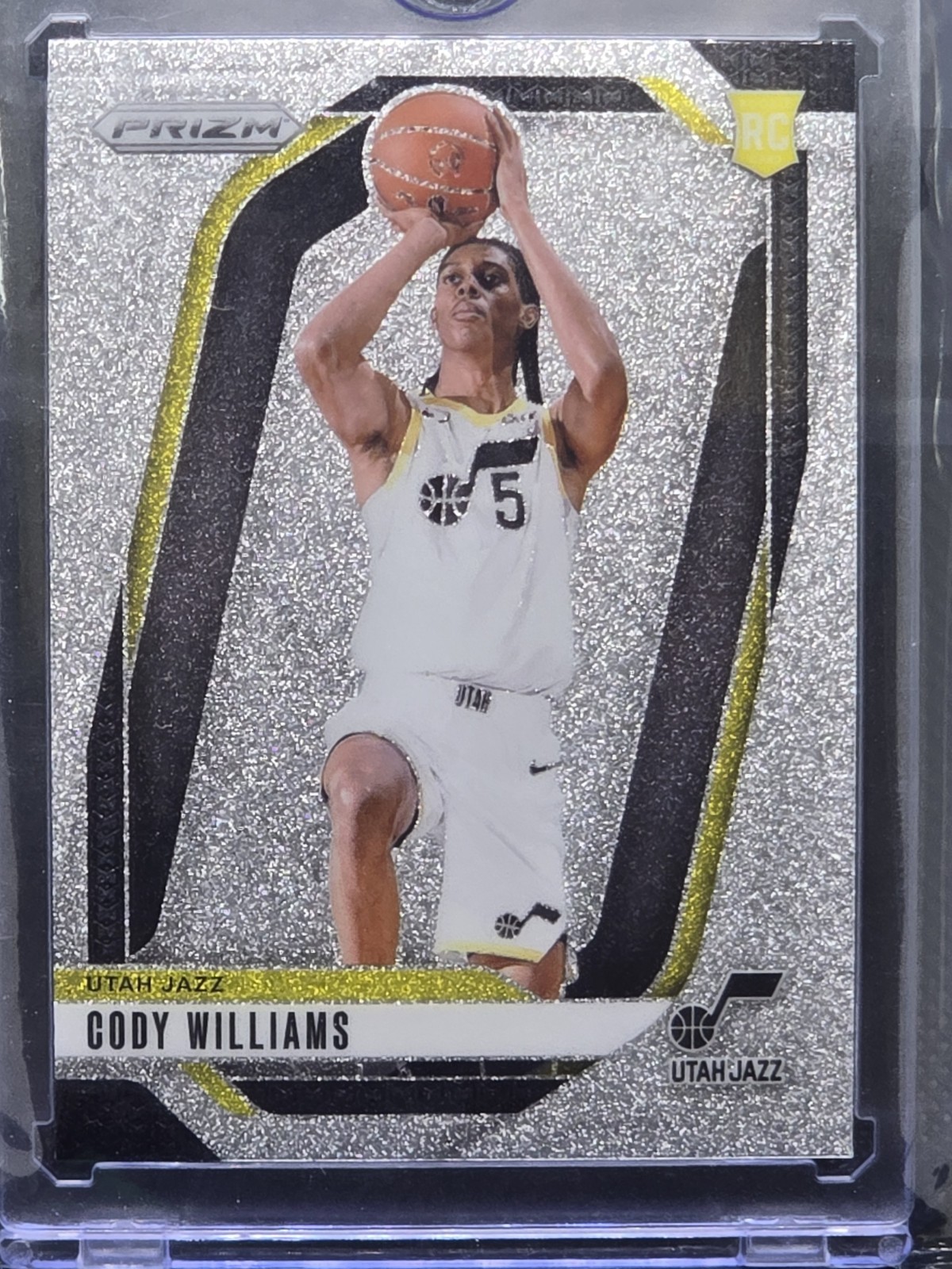 2024-25 Panini Prizm Cody Williams #232 Glitter Prizm (RC) SP Jazz