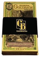 Lot Of 50 x Florida 1/2 Half Goldbacks 2025 Alpha Gold Notes Goldback Fifty Pack