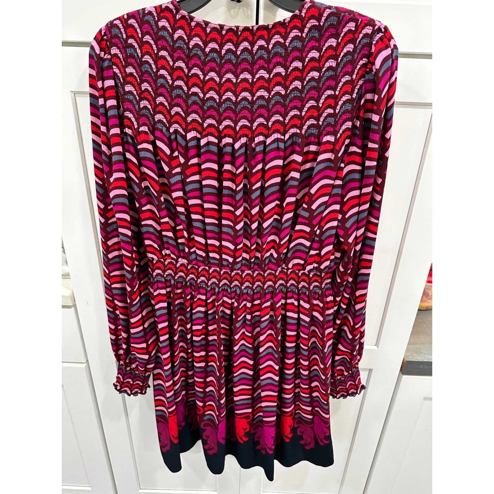 Kate Spade Mini Abito Abito Vita Smock Manica Lunga Abito da Festa XL