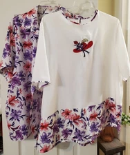 *BON WORTH*Red Hat Society Blouse Ensemble●Top Sz.XL●Blouse Sz.XLP●Unique●Pretty