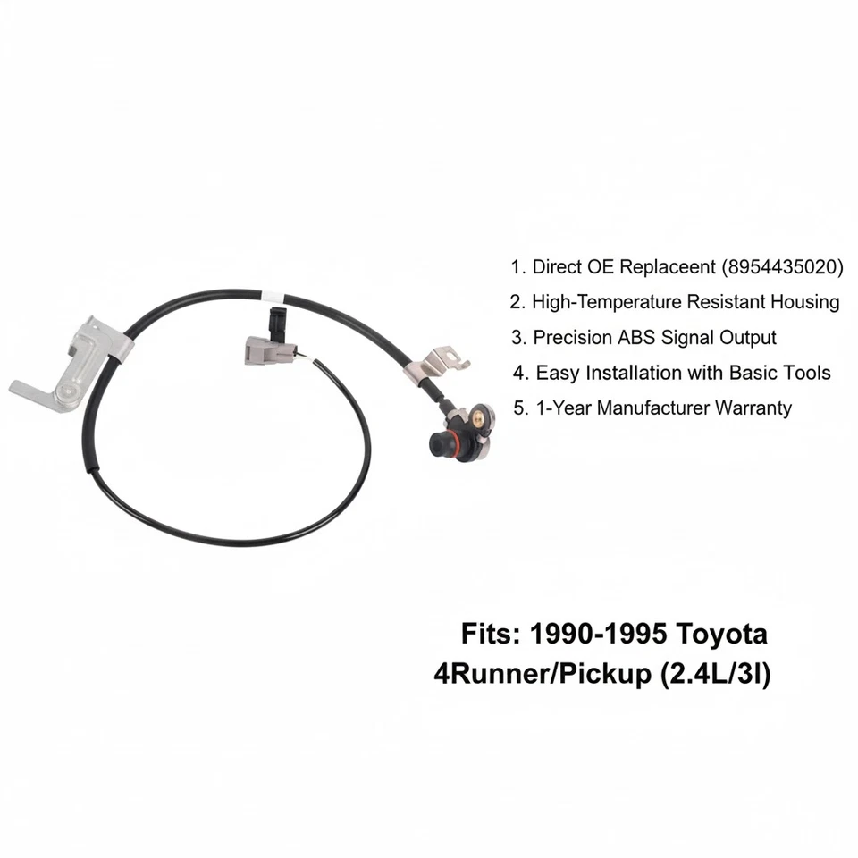 Sensor de velocidad de rueda trasero 8954435020 ABS para Toyota 4Runner/pickup 1990-1995 OEM Foto 4 de 4