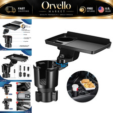 2-in-1 Detachable Car Cup Holder Tray Food Table - Universal Fit Easy Install