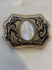 Vintage Belt Buckle Abalone Stone