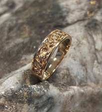 Clogau Welsh 18ct 1854 Gold Dathlu Ring Size P Wales Rare 750