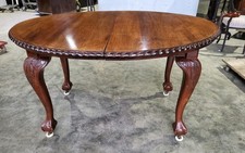 Antique small oval extending dining table cabriole legs seat 4/8