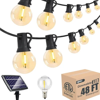 DOUBLE D STORE Outdoor Solar Powered Outdoor Lights, Waterproof Solar Powered Patio Lights-48FT