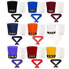 Teppanyaki Hibachi Chef Hat Set Tall Hat Necktie Ninja Headband Insert 9 Colors