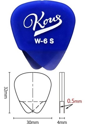 Kous W-6 S Layered Pick 12-String Sound Effect Soft Type Nylon Guitar Pick Japan