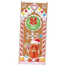 Christmas Gingerbread House Door Cover Decorations - Gingerbread Door Banner