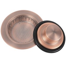 RQYEKDO Kitchen Sink Strainer Stopper Set Stainless Steel 4.4" Copper Large...