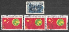 1965,1971 NORTH VIETNAM Set of 4 Used Stamps (Michel # 385,648)