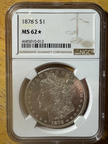 1878-S Morgan Silver Dollar :(NGC MS62 STAR) Blazing White/Nice Coin