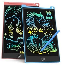 10 Inch 2 Pack LCD Writing Tablet, Colorful Doodle Board Drawing Blue Pink