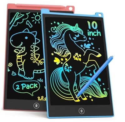 10 Inch 2 Pack LCD Writing Tablet, Colorful Doodle Board Drawing Blue Pink