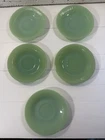 5 Vintage Fire King Jadeite Saucers 5.75" Ribbed Jade-ite