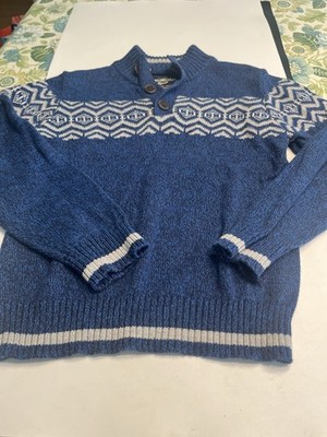 Oshkosh B'gosh Blue Sweater Boys Cotton Geometric Fair Isle Sz 7