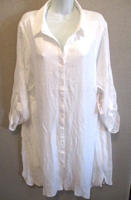 Indigo Rose Lined Button Front Dress NWT Roll Tab Sleeve