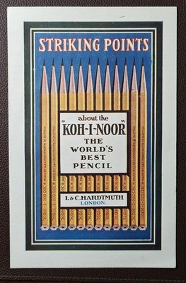 um 1910 L. & C. Hardtmuth Koh-I-Noor Bleistifte illustriertes Werbeprospekt