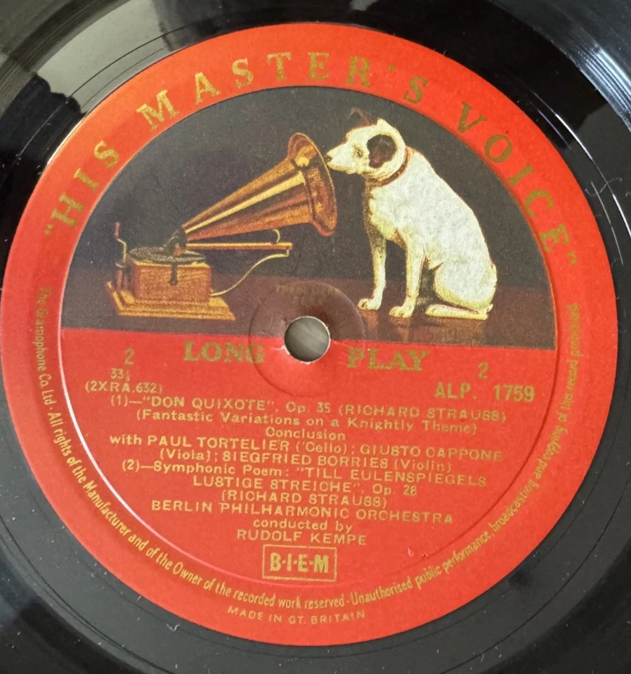 ALP 1759 Richard Strauss Don Quixote Paul Tortelier Rudolph Kempe R/G - Image 3 of 4