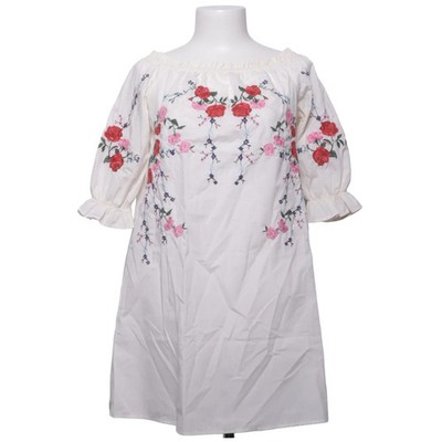 Divided by H&M, Kleid, Größe: 36, Weiß/Mehrfarbig, Polyester/Baumwolle #D99