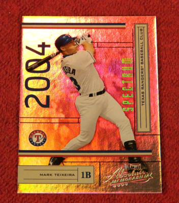 MARK TEIXEIRA RANGERS 2004 ABSOLUTE MEMORABILIA #188 SPECTRUM GOLD 24/50 (B1)