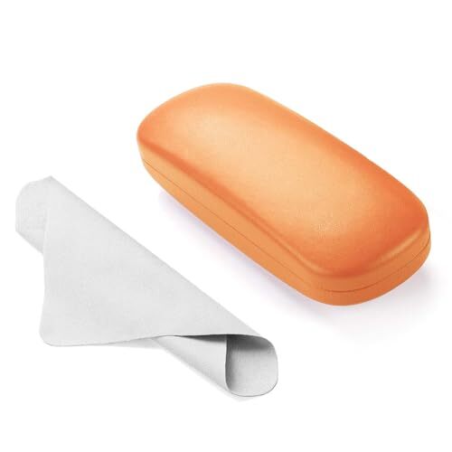 Glasses Case Hard Shell - PU Leather Eyeglass Case Eyeglasses Case for Orange